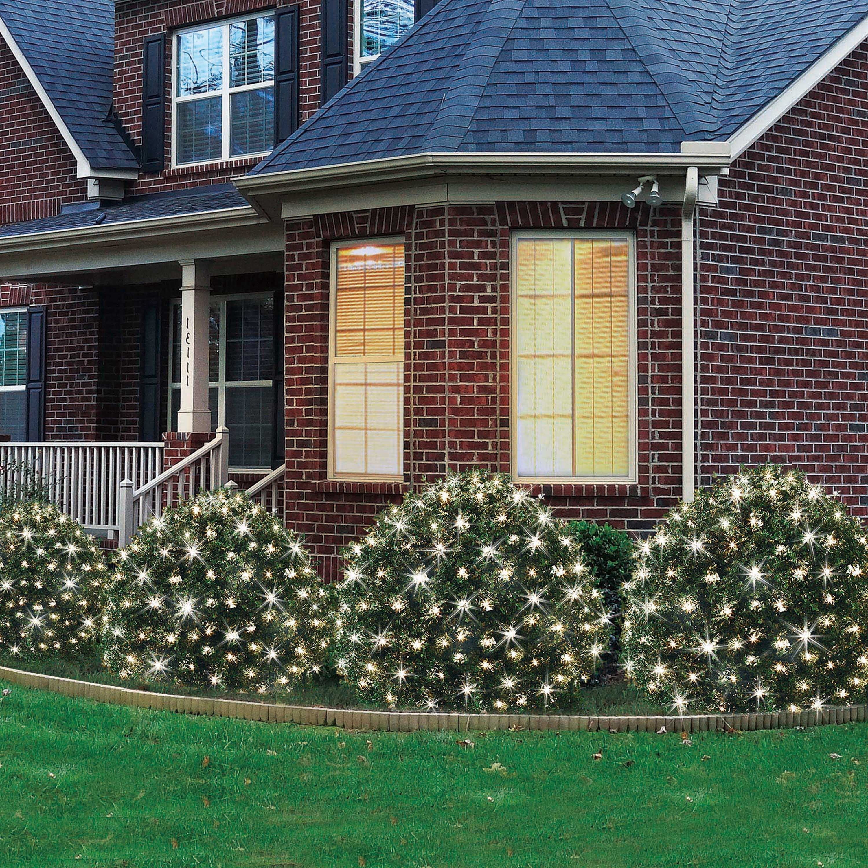 Indoor/Outdoor 150-Count LED Random Twinkle Christmas Net Lights, Cool White, Green Wire, 6' x 4', by Holiday Time