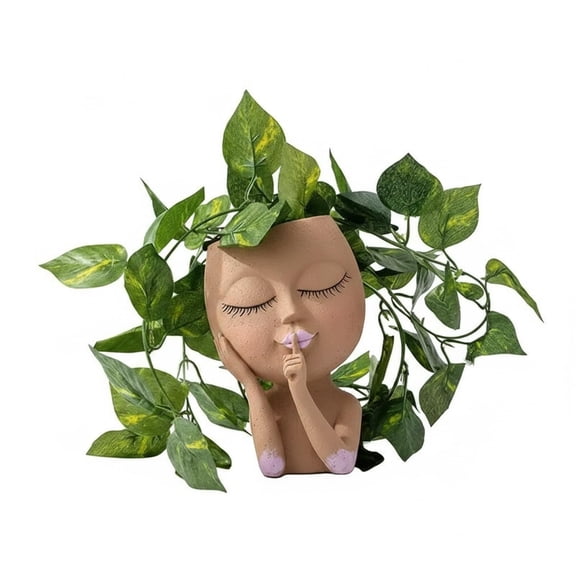 Face Design Standing Succulent Planter for Indoor Desktop and Shelf Decor