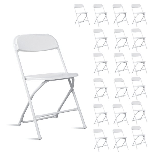 10Pcs Plastic Folding Chair for Garden, Injection Molding Classic, White