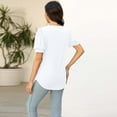 thumbnail image 4 of Loopsun Plus Size Womens Tops, T Shirts for Women, Women's Loose Comfortable Short Sleeve Fashion Tops Fold T-shirt White XL, 4 of 5