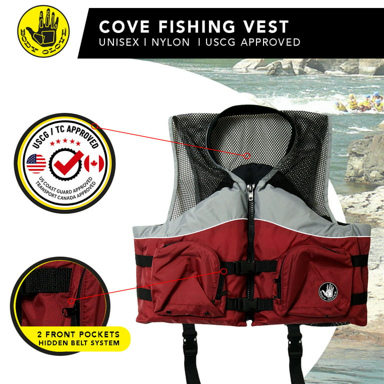 Body Glove Cove unisex Nylon Fishing Vest - unisex Adult,Red,2XL