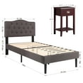 thumbnail image 3 of VECELO (Set of 3) Bedroom Set Upholstered Bed Frame and 2 Nightstand, 3 of 6