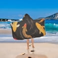 thumbnail image 2 of Yayeee Kids Hooded Towels Toddler Soft Absorbent Beach Bathing Wrap 50" x 23.5", Black Fish Pattern, 2 of 5