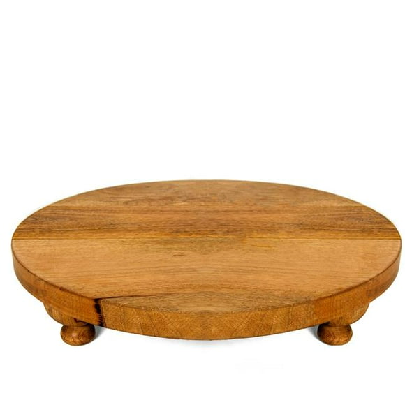 Artisan Wood 16&quot; Charcuterie Footed Board  Natural
