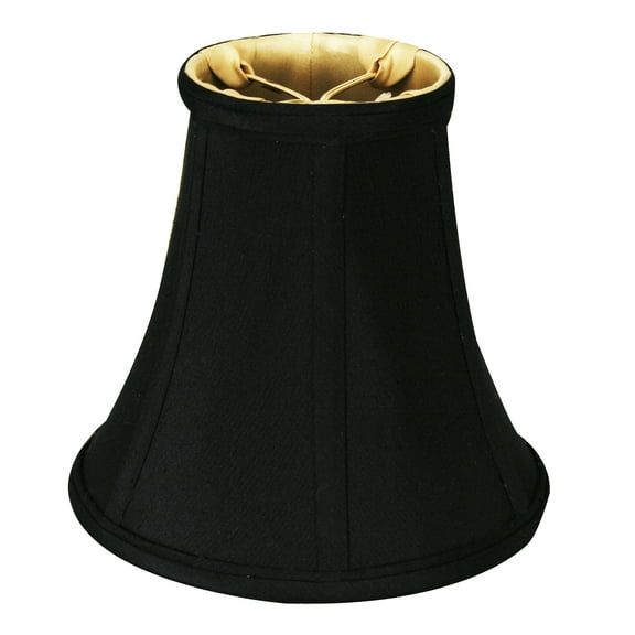 Royal Designs True Bell Basic Lamp Shade, Round Clip Fitter, Black with Gold, 4" x 8" x 7"