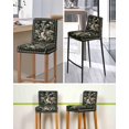 thumbnail image 5 of Black Spring Floral Bar Stool Covers Set of 2, Elegant Pastoral Flowers Birds Watercolor Stretch Bar Chair Covers with Backs, Removable Pub Counter Height Chair Cover for Kitchen Dining Room Cafe, 5 of 7