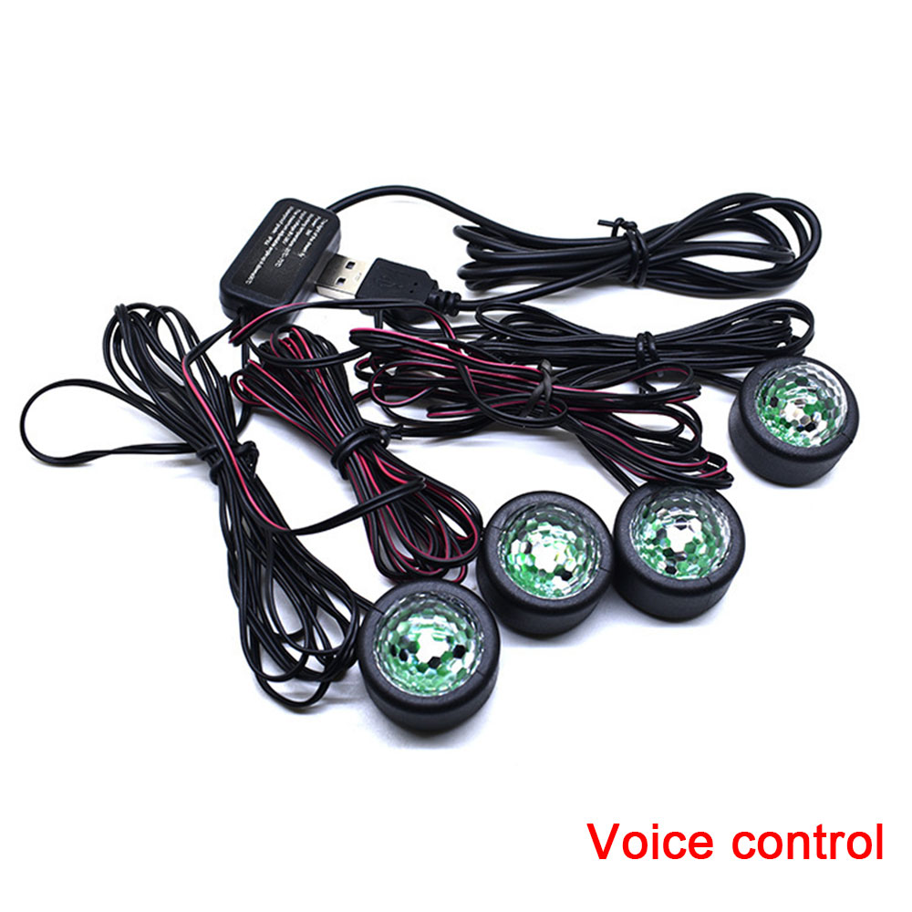 Car Projection Lamp Decorative Light Colorful 1 Tow 4 5V Voice Contro