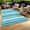 Light blue, variant on TEQIN Outdoor Patio Rug Waterproof Camping Rug,Outdoor Plastic Straw Rug Area Carpet Plastic Patio Rug For Outside, Porch, Rv Camper, Picnic, Balcony & Backyard, Patio Decor