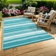thumbnail image 3 of Yeshouse Alfombra de exterior reversible de plástico y paja, impermeable, para camping, patio, moderna alfombra de patio a rayas, alfombra para porche, terraza, jardín, balcón, 3 of 12