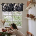 thumbnail image 5 of Cute Dog Valances for Windows Farmhouse Kitchen Curtains Valances Rod Pocket Valance Curtains for Kitchen Windows Black Pet Retro Picture Window Valances for Bathroom Bedroom 54"x18", 5 of 6