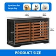 thumbnail image 4 of Dextrus Dog Crate Furniture for Medium,Large Dog, XL Wooden Indoor Kennel with Sliding Door & Latch, Dog Cage with Slatted Design for Living Room, Black & Wood, 4 of 10