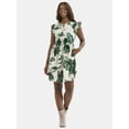 thumbnail image 2 of Time and Tru Women's Mini Dress with Flutter Sleeves, Sizes XS-XXXL, 2 of 5