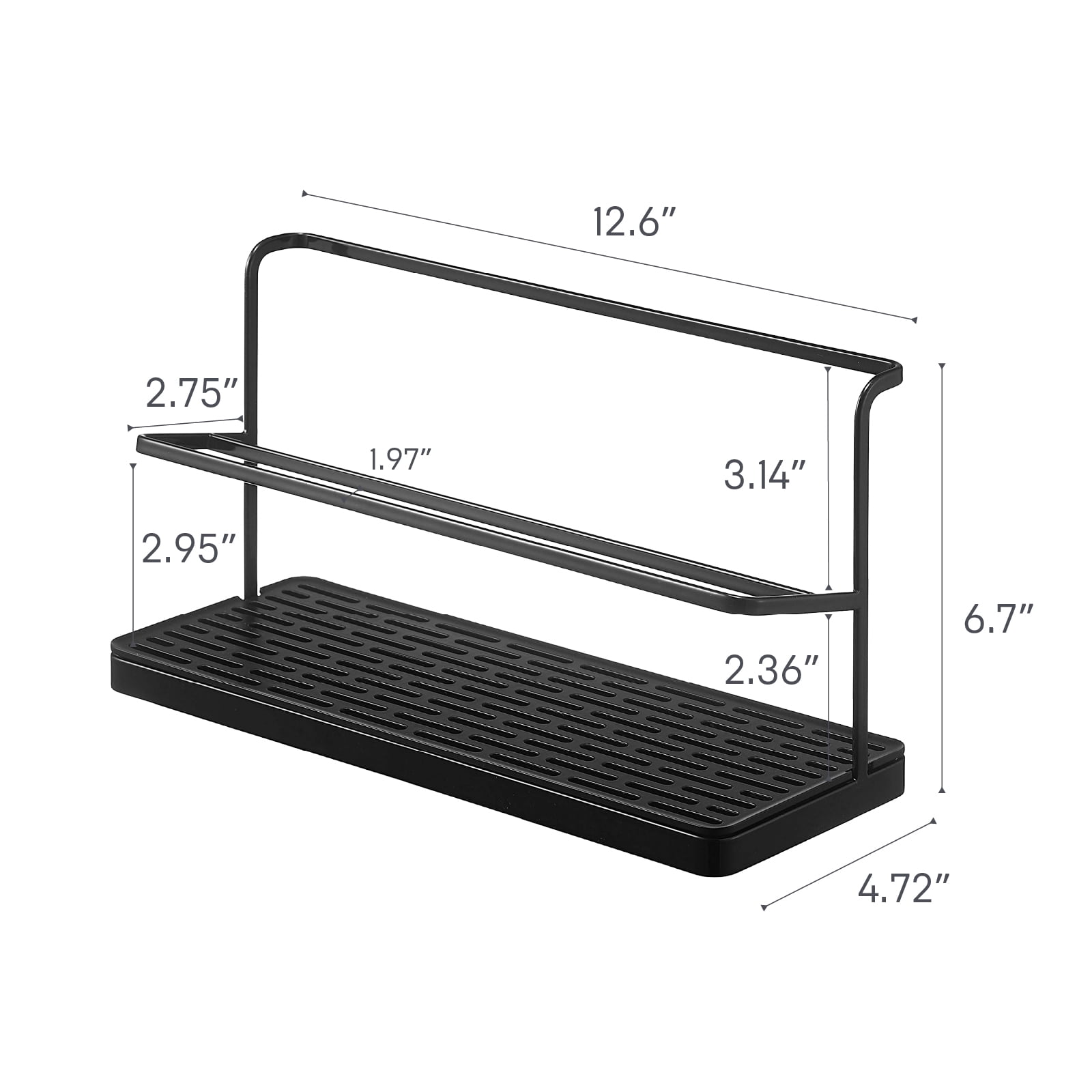 Yamazaki Home Countertop Bottle Drying Rack, Black, Steel, Supports 4.4 pounds, No Assembly
