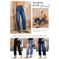 thumbnail image 6 of DOKOTOO Women's Barrel Jeans Wide Leg Vintage Mid Rise Y2k Baggy Boyfriend Ankle Denim Pants, 6 of 9