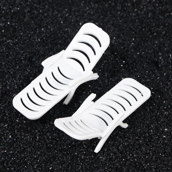 KONTONTY 10Pcs Miniature Beach Chair Ornaments in White for Indoor and Outdoor Decor