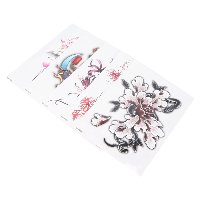 Set de tatuajes falsos, calcomanías de tatujes temporales fáciles de operar 5.8 x 8.3in 5pcs para mujeres grilas para brass con las piernas cofre de cintas