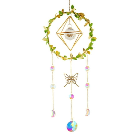 

Smrinog Crystal Wind Chimes Butterfly Star Moon Love Heart Prisms Light Catcher Windbell