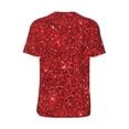 thumbnail image 2 of Daiia Red Glitter Mens Baseball Jersey Button Down Shirts Short Sleeve Sports Uniforms-XX-Large, 2 of 9