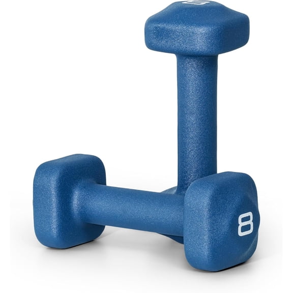 Neoprene Dumbbell Pair with Anti-Roll Square Head 8 lb