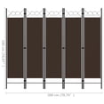 thumbnail image 4 of vidaXL 5-Panel Room Divider Brown 200x180 cm, 4 of 4