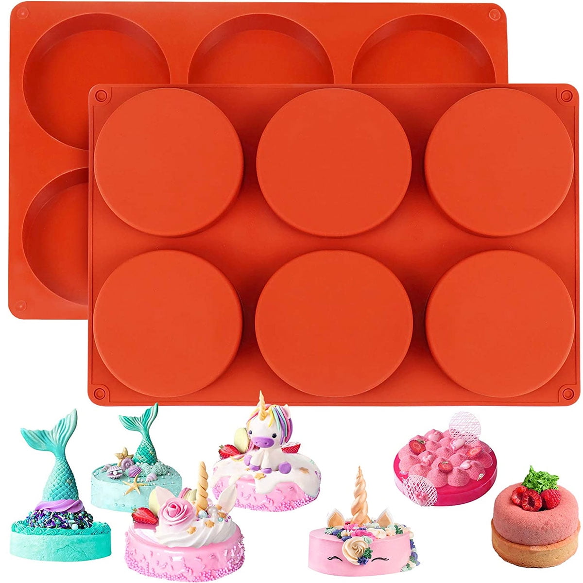 Megrocle 8 Cavity Silicone Egg Molds Set of 2, Food Grade Silicone Mold for  Cake Decorating, Chocolate Mold, Candy Mold, Ice Cube Trays, Muffin