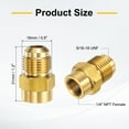 thumbnail image 2 of Adaptador de unión de gas de latón Uxcell de 2 piezas, 3/8" OD x 1/4" NPT hembra, acopladores de latón para tuberías, 2 of 6