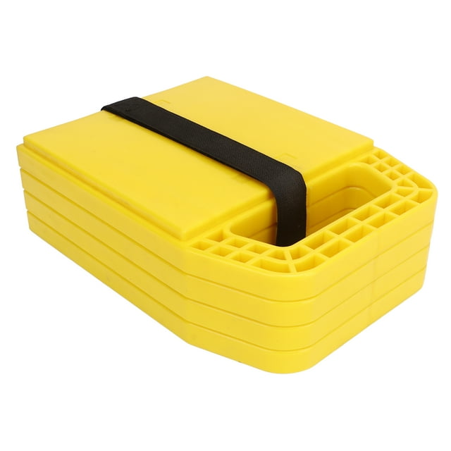 4 almohadillas para gato de RV que evitan que el gato se hunda, antideslizantes, resistentes a la intemperie, bloque de nivelación para caravana, remolque, color amarillo
