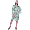 thumbnail image 3 of Moomaya Printed Womens Kimono Sleeve Robes Satin Silk Getting Ready Bridal Robe Coverup, 3 of 7
