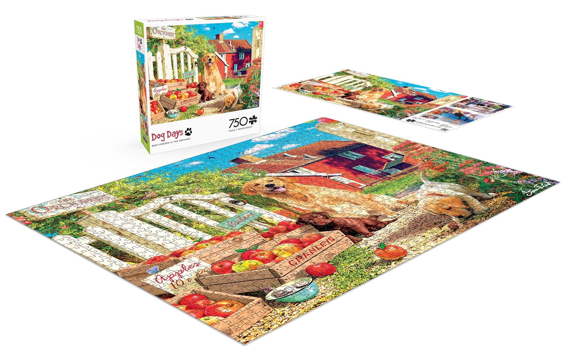 Buffalo Games 750-Piece Dog Days Best Friends in the Orchard Interlocking Jigsaw Puzzle