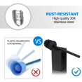 thumbnail image 2 of Juego de cepillos de baño de acero inoxidable de alta resistencia, aspecto moderno con diseño antisalpicaduras, mejora la estética y la higiene del baño (negro), 2 of 5