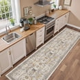 thumbnail image 4 of Roxstand 2'x10' Washable Runner Rug for Hallway Entrance Bedroom Entryway, Vintage Non Slip Stain Resistant Kitchen Rugs, Brown, 4 of 10