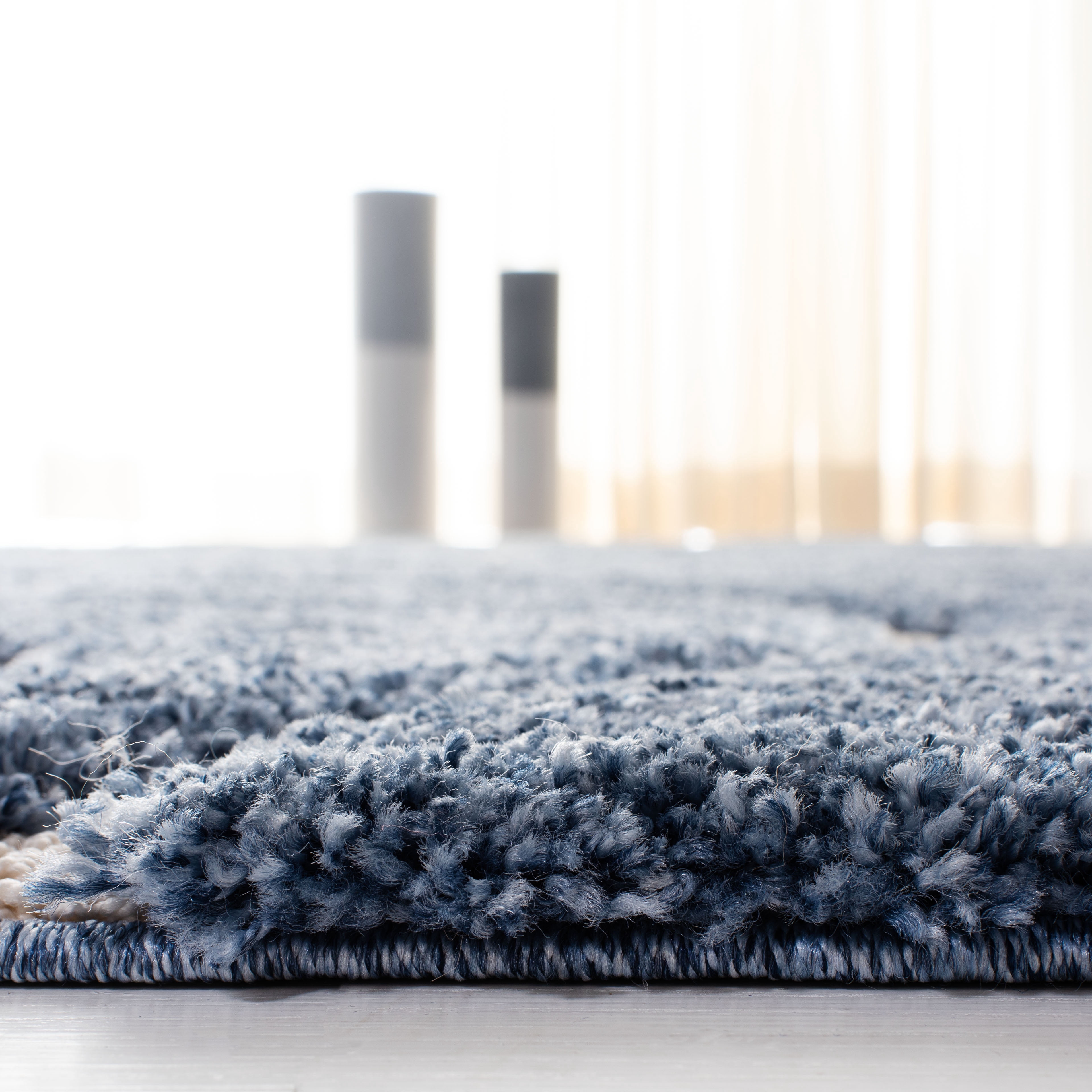 Safavieh Florida Tamzen Abstract Shag Area Rug, Light Blue/Cream, 3' x 3' Square