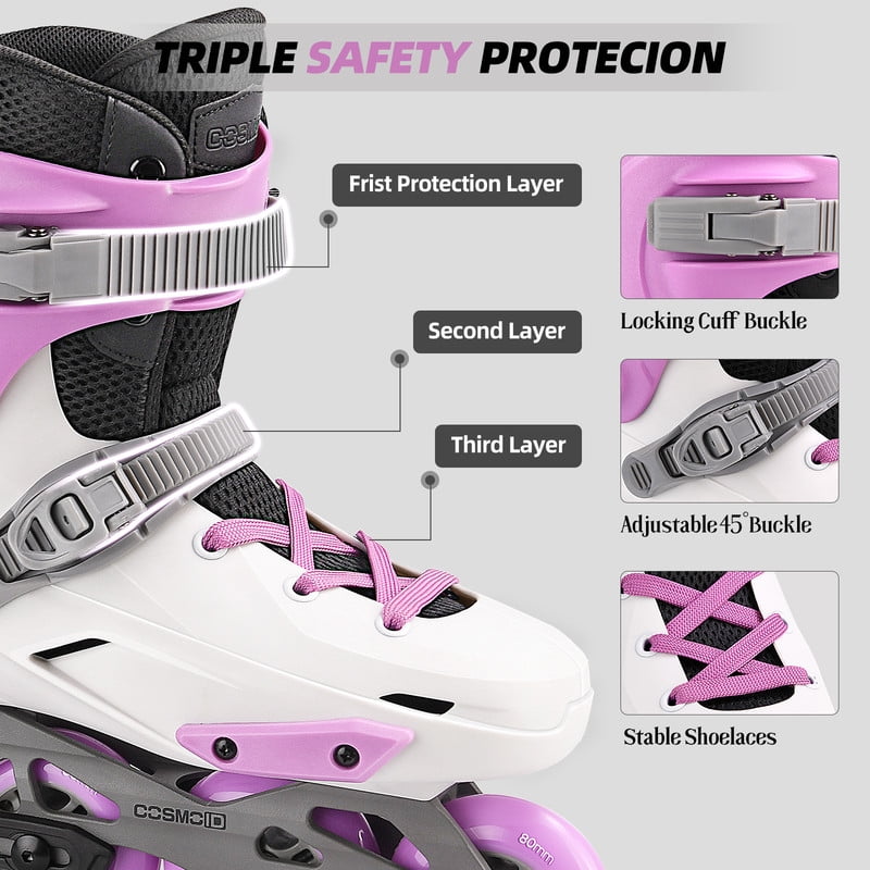 Professional Inline Skates for Women Men, COSMOID Roller Blades Adult Male Female, Size 5-13，Professional Fitness Roller Skates Blades for Unisex