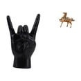 thumbnail image 1 of Estatua de resina con gesto de roca, figuritas de latón, adorno de caballo moderno, escultura de animal, obra de arte creativa de escritorio, adecuada, 1 of 8