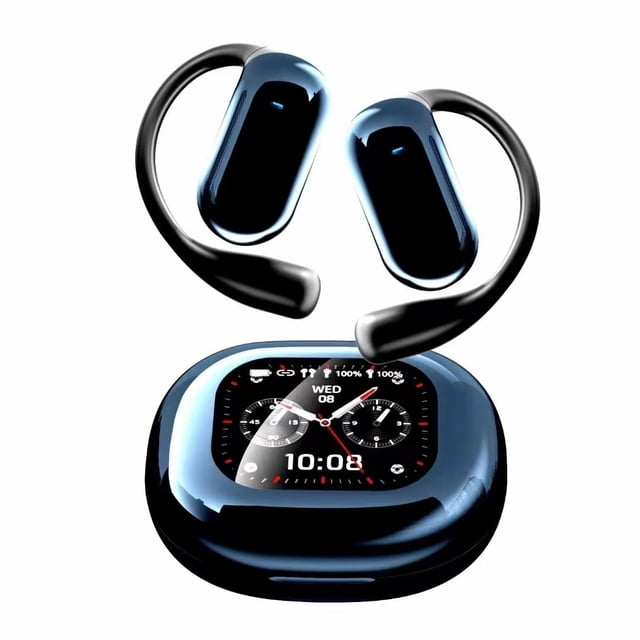 Q16S- Auriculares de Traducción Inalámbricos Profesionales con Auriculares Deportivos Bluetooth 5.4 de 70 Horas, Auriculares Abiertos, Pantalla Táctil Inteligente Bluetooth Inalámbrica, Auriculares co