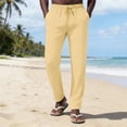 thumbnail image 2 of GUZOM Mens Joggers and Sweatpants 100% Cotton Relaxed Fit Tapered Casual Lounge Pants with Elastic Waist Drawstring Yellow,Size XL, 2 of 8