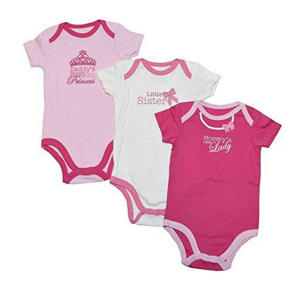 Luvable Friends 3-Piece Baby Girls Bodysuit (9-12M, Assorted)