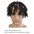 thumbnail image 3 of Ediodpoh Black Crochet Braided Hair Hop Men's African American Hair Fiber Curly Hair Piece Men's Wig Male Braid Set Head Style Short Hair Exaggerated Styling Acting Cool Hop Wigs for Women Black, 3 of 9