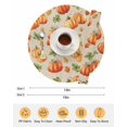 thumbnail image 6 of 15 Inch Round Placemats Set of 6, Orange Pumpkins Fall Non Slip Heat Insulation PP Table Mats, Thanksgiving Leaves Country Retro Beige Washable Place Mats for Kitchen Dining Party Table Decor, 6 of 7