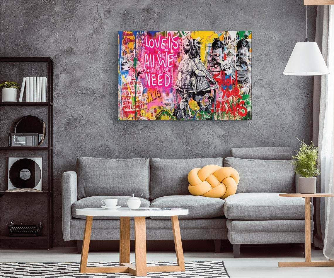  reoqeosy Graffiti Banksy Chess Decor Wall Art Chess Game Room  Wall Art International Chess Pictures Canvas Painting Pop Art Framed  Artwork for Game Room Living Room Bedroom 12''x16'', Pinkche1: Paintings
