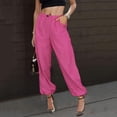 thumbnail image 4 of Gibobby Pantalones para mujer para el frío Pantalones para mujer 2023, mallas informales de verano, pantalones cortos elásticos ligeros de cintura alta con bolsillos(Rosa,XG), 4 of 5