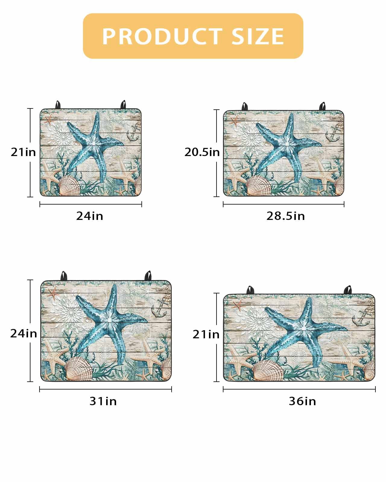 nqOlkjepod Large Induction Cooktop Protector Mat 24"x21", Teal Starfish Coastal Stove Top Covers for Electric Stove, Summer Beach Nautical Retro Stove Burner Cover Mats, Glass Top Stove Cover