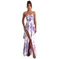 thumbnail image 1 of Vestido de fiesta GDJDIFK sin tirantes, chifón, sirena, color morado pálido, 1 of 7