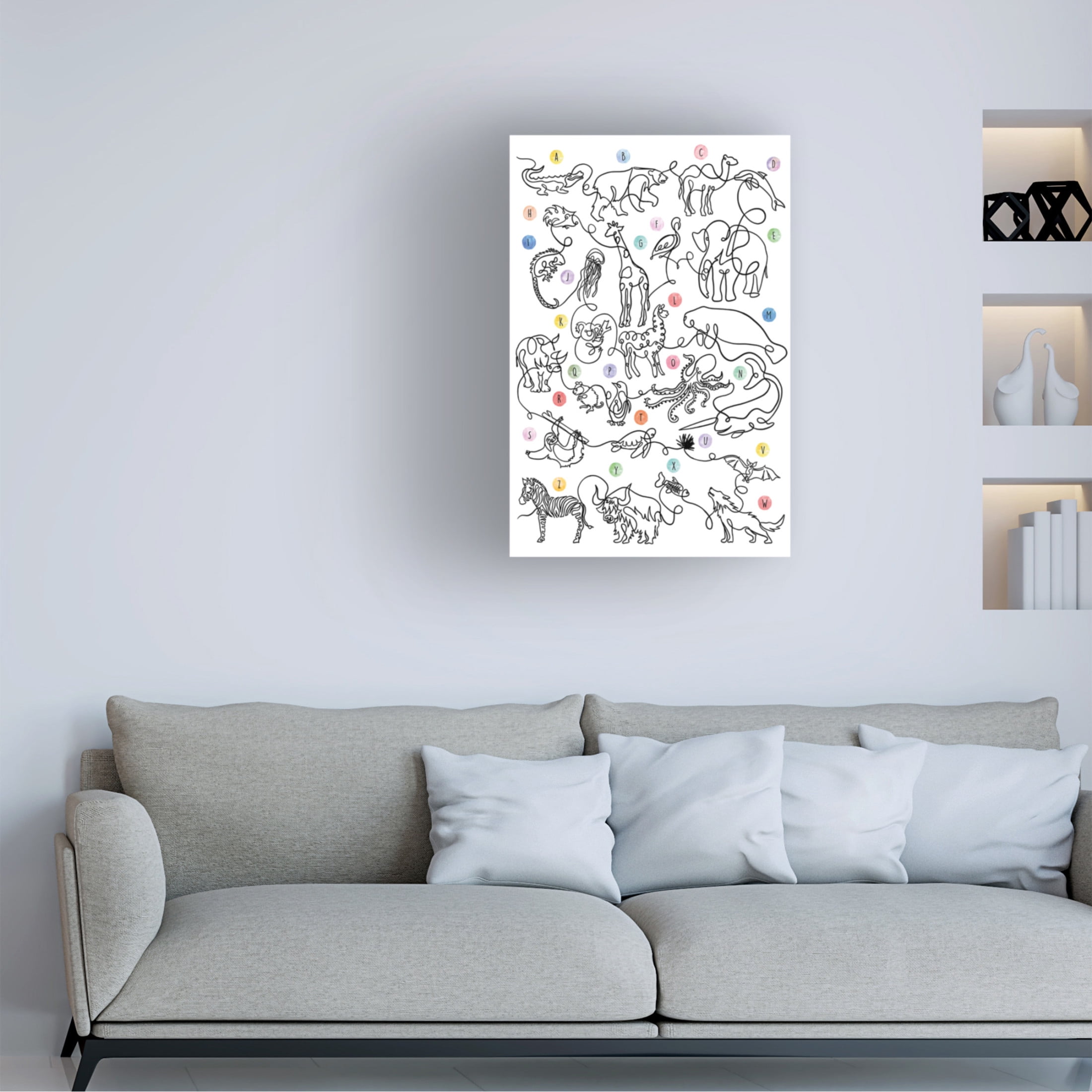 Trademark Fine Art Hanna Lee Tidd The Animal Alphabet Canvas Wall Art