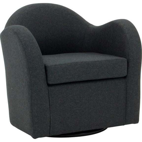 Fox Hill Trading Big Max 19"H Jitterbug Fabric Swivel Barrel Chair in Gray