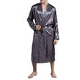 thumbnail image 3 of Awdenio Pajamas for men Satin Kimono Robe Silk Classic Long Bathrobe Pockets Lightweight Loungewear, 3 of 3