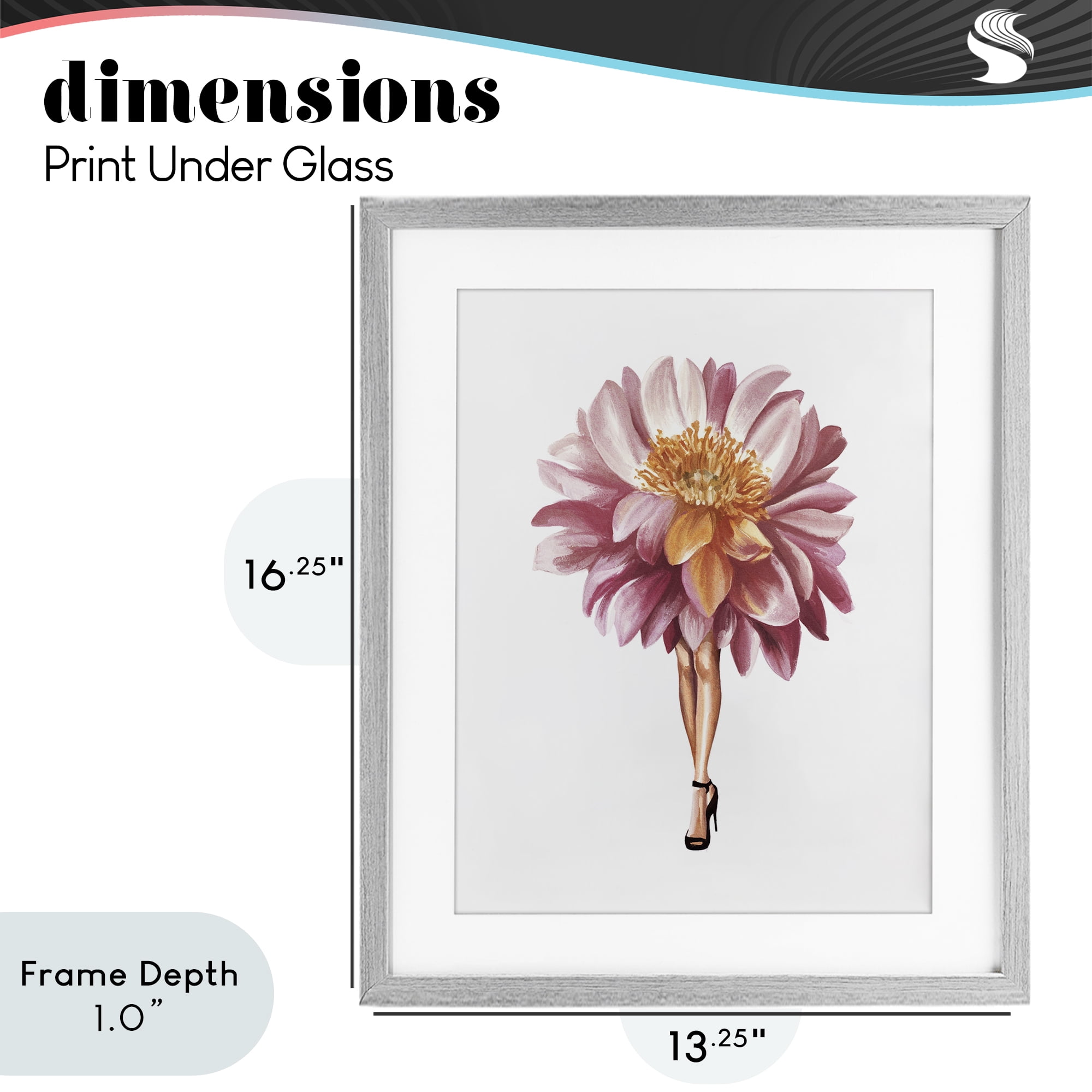 Stupell Industries Glam Floral Walkway Gray Framed Print Under Glass, design by Svetlana Aleynikova