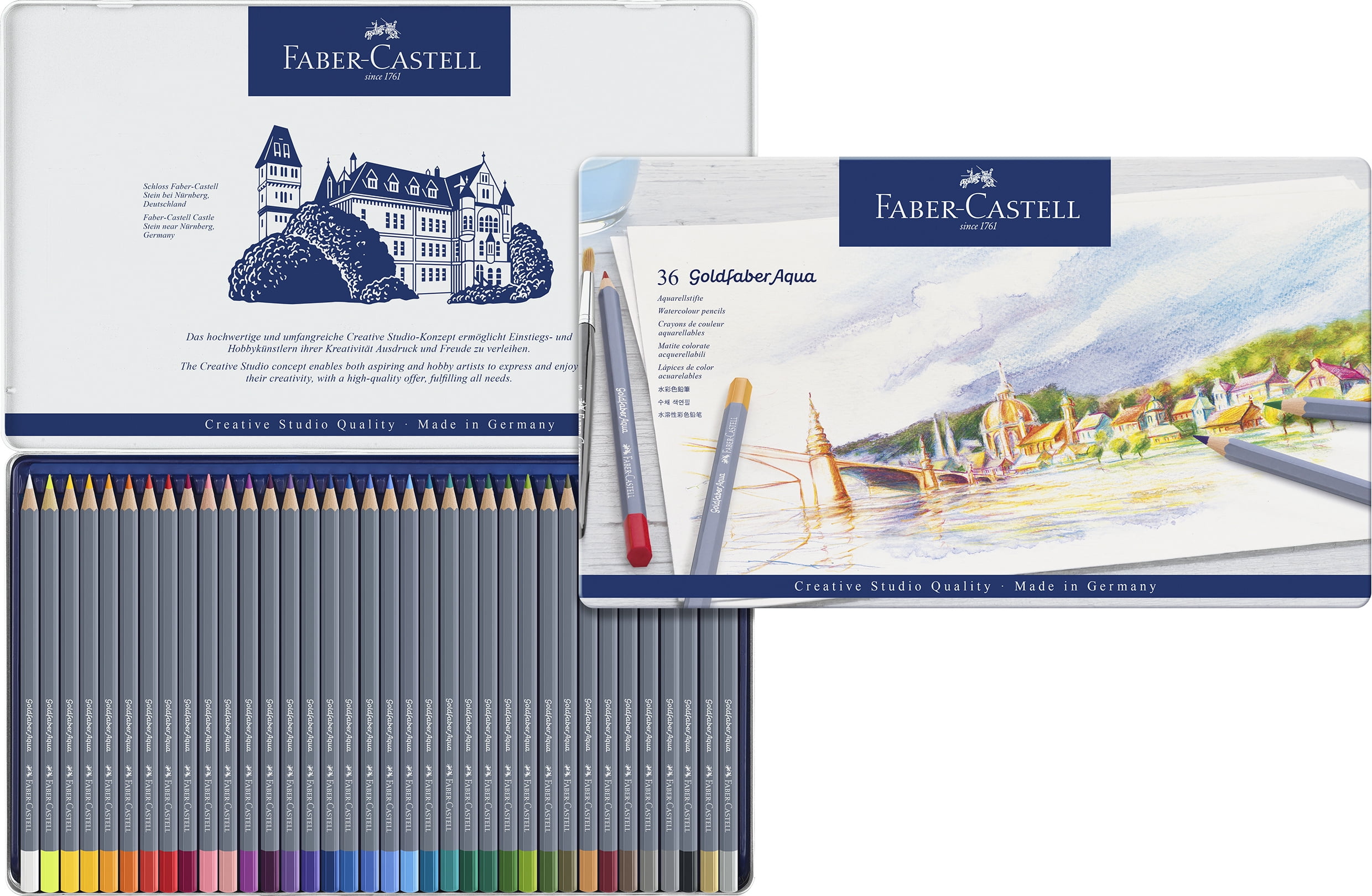 Faber-Castell Goldfaber Aqua Watercolor Pencils – 36 Vibrant Colors for Advanced Artists and Adults