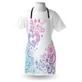 thumbnail image 3 of Doodle Apron Cheerful Valentine`s Day Themed Swirled Sketch on Checkered Notebook Backdrop, Unisex Kitchen Bib Apron with Adjustable Neck for Cooking Baking Gardening, Pink Purple Blue, by Ambesonne, 3 of 3