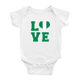 thumbnail image 1 of Love Nigeria Flag Heart Cute Baby Romper (White, 0-3 Months), 1 of 5